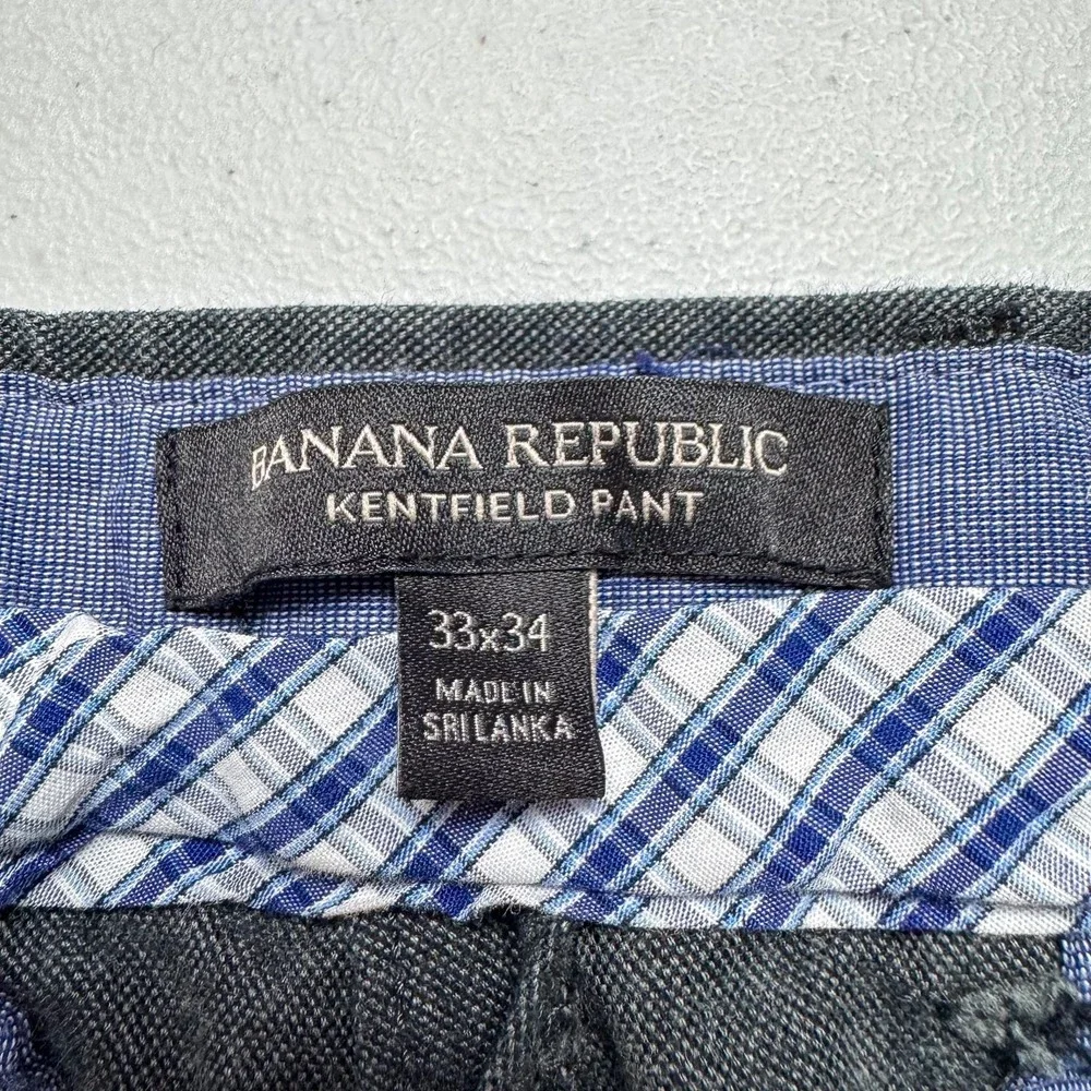 Banana Republic Kentfield Pants Mens 33 Gray‎ Chino Casual Flat Front 33x32